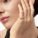 Silver Cubic Zirconia Pinky Ring | Belvria
