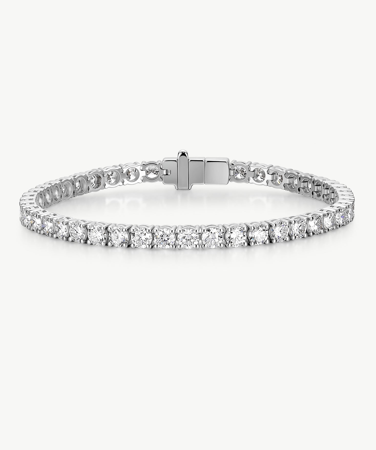 18K White Gold Lab-Grown Diamond Tennis Bracelet | Belvria