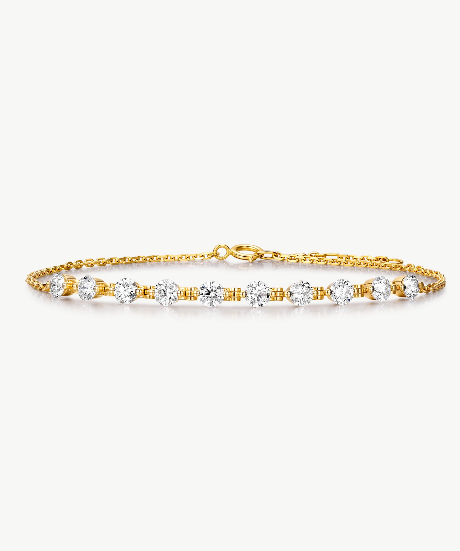 18K Gold Lab-Grown Diamond Station Bracelet | Belvria