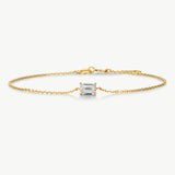 18K Gold Emerald-Cut Lab-Grown Diamond Bracelet | Belvria
