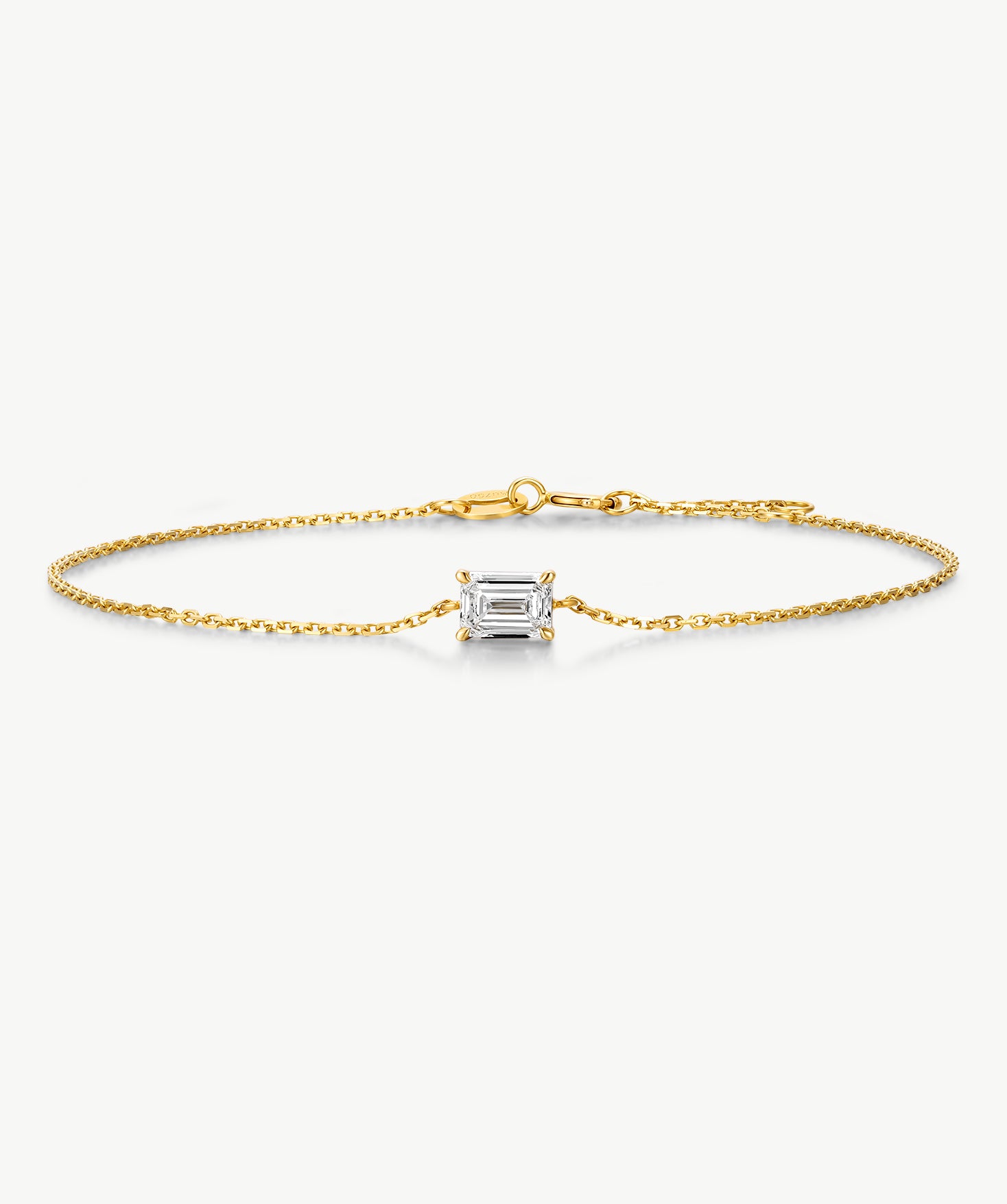 18K Gold Emerald-Cut Lab-Grown Diamond Bracelet | Belvria