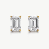 18K Gold Emerald-Cut Lab-Grown Diamond Stud Earrings | Belvria