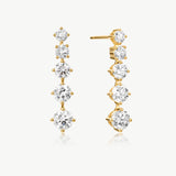 18K Gold Graduated Lab-Grown Diamond Drop Earrings | Belvria