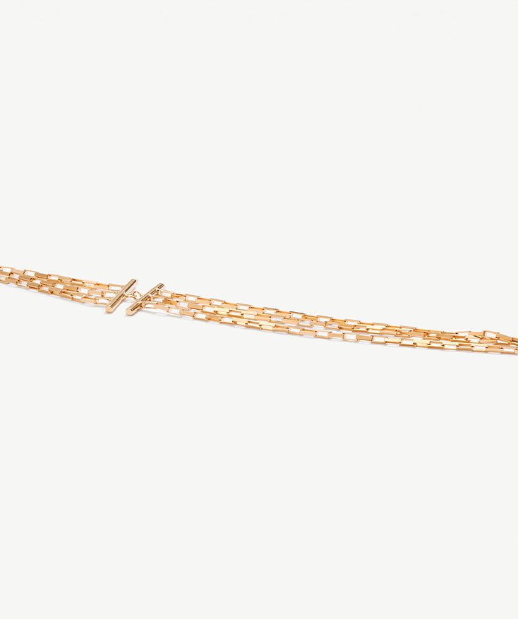 Triple Layer Box Chain Necklace in Gold Vermeil | Belvria