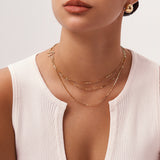 Triple Layer Box Chain Necklace in Gold Vermeil | Belvria