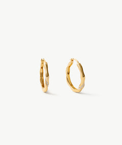 Organic Sculptural Gold Hoop Earrings | Belvria