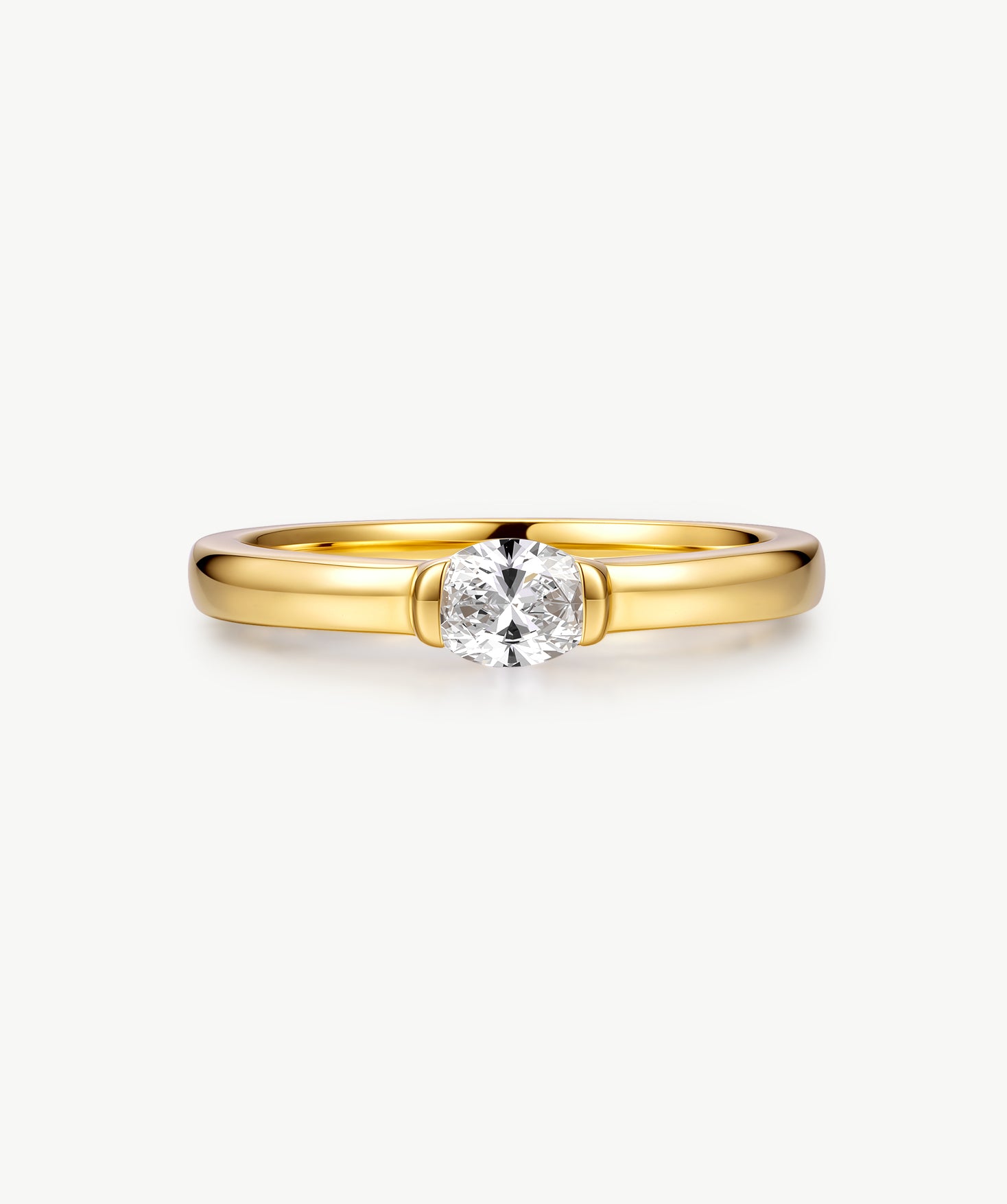 Gold Vermeil Lab-Grown Diamond Bezel Ring | Belvria