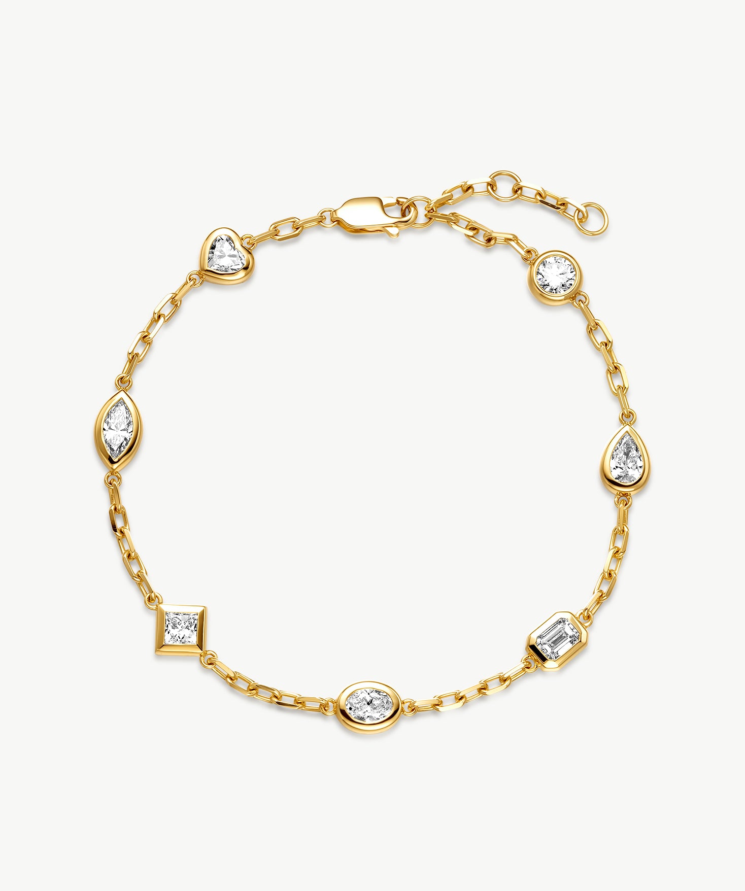 18K Gold Mixed-Shape Lab-Grown Diamond Bracelet | Belvria