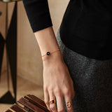 Black Agate Bracelet in Gold Vermeil | Belvria