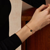 Black Agate Bracelet in Gold Vermeil | Belvria