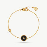 Black Agate Bracelet in Gold Vermeil | Belvria