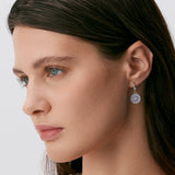 Blue Lace Agate Drop Hoop Earrings | Belvria