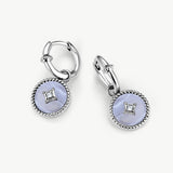 Blue Lace Agate Drop Hoop Earrings | Belvria
