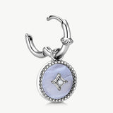 Blue Lace Agate Drop Hoop Earrings | Belvria
