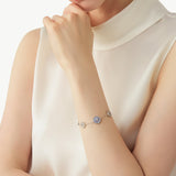 Blue Lace Agate Station Bracelet | Belvria