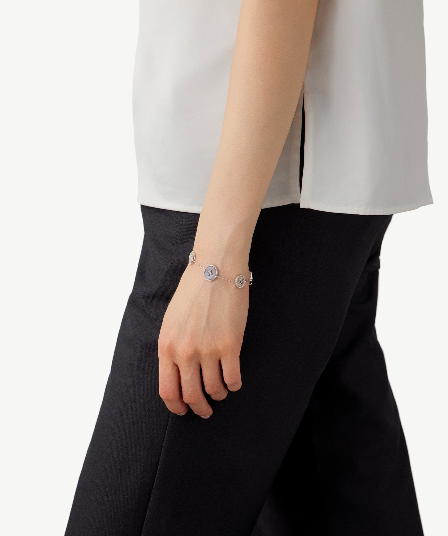 Blue Lace Agate Station Bracelet | Belvria