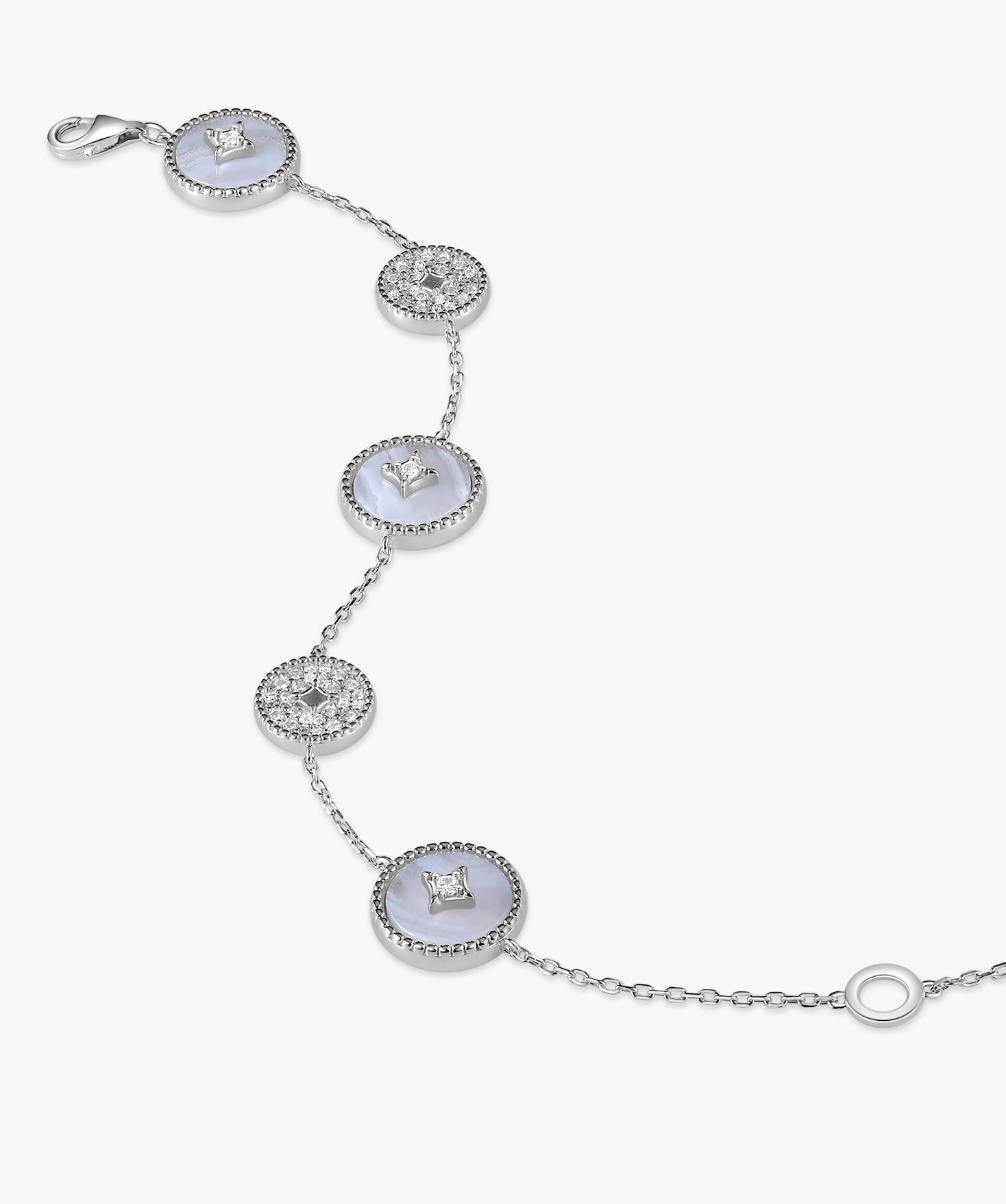 Blue Lace Agate Station Bracelet | Belvria