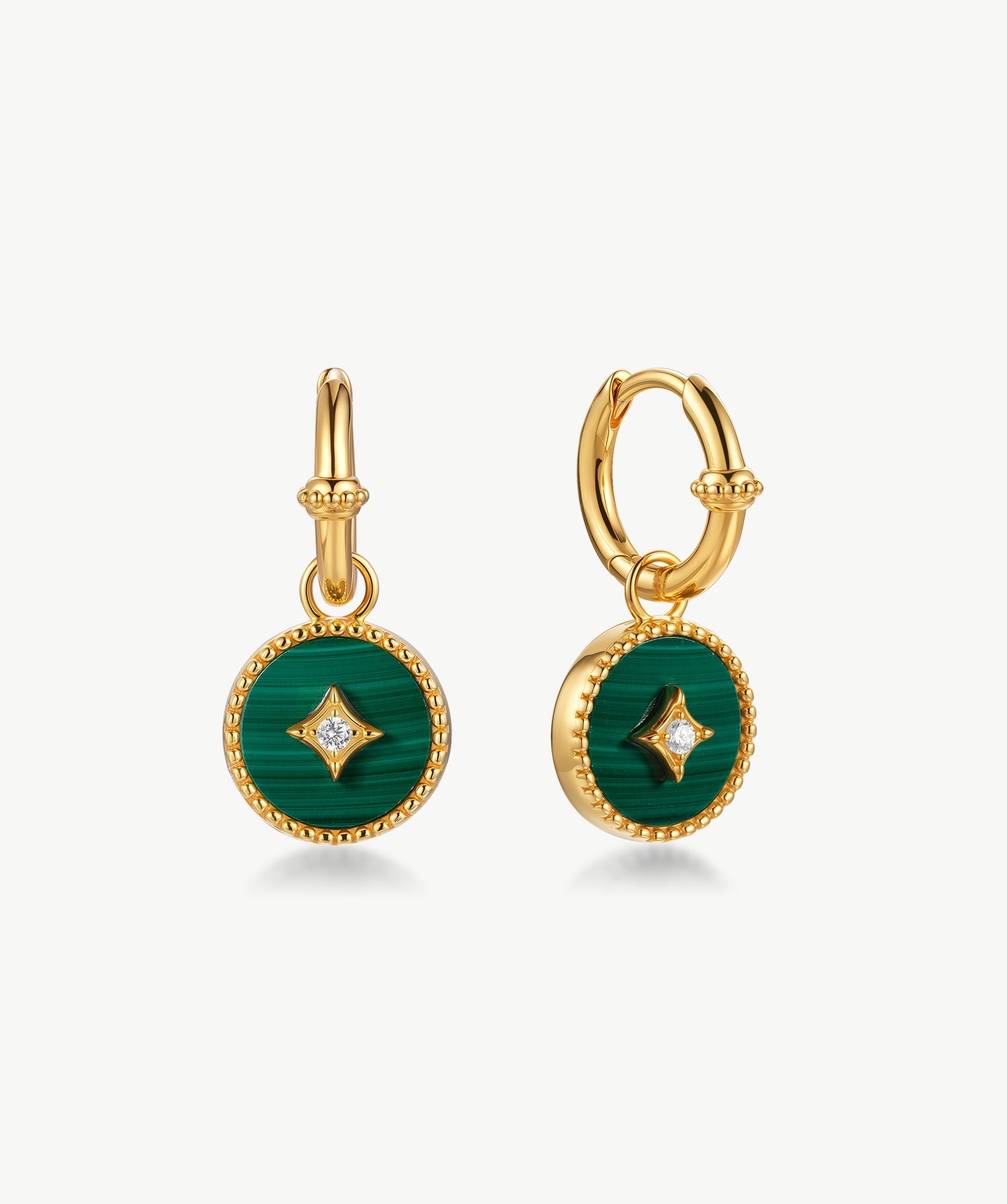 Malachite Detachable Hoop Earrings | Belvria