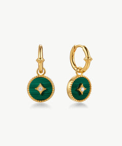 Malachite Detachable Hoop Earrings | Belvria