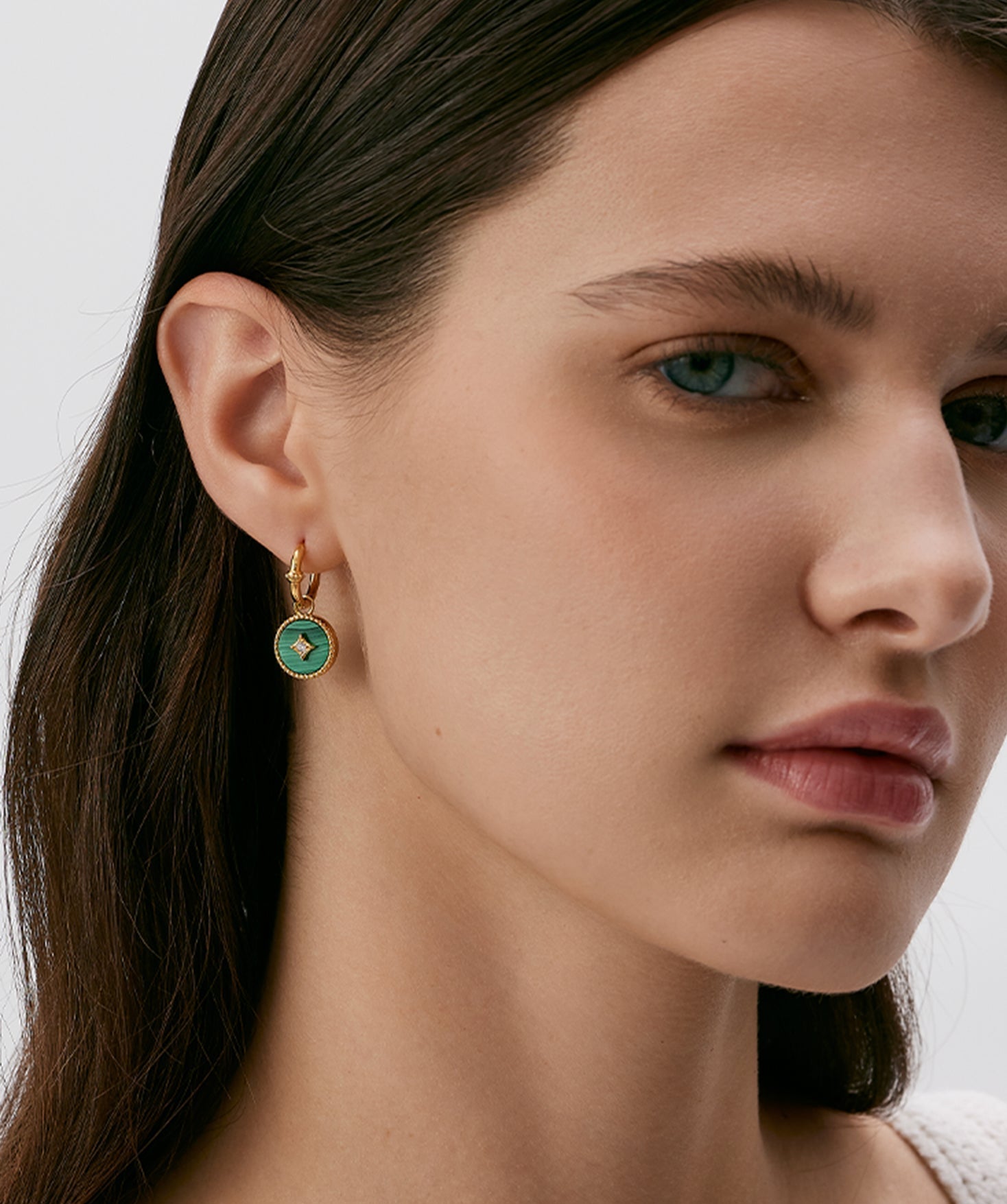 Malachite Detachable Hoop Earrings | Belvria