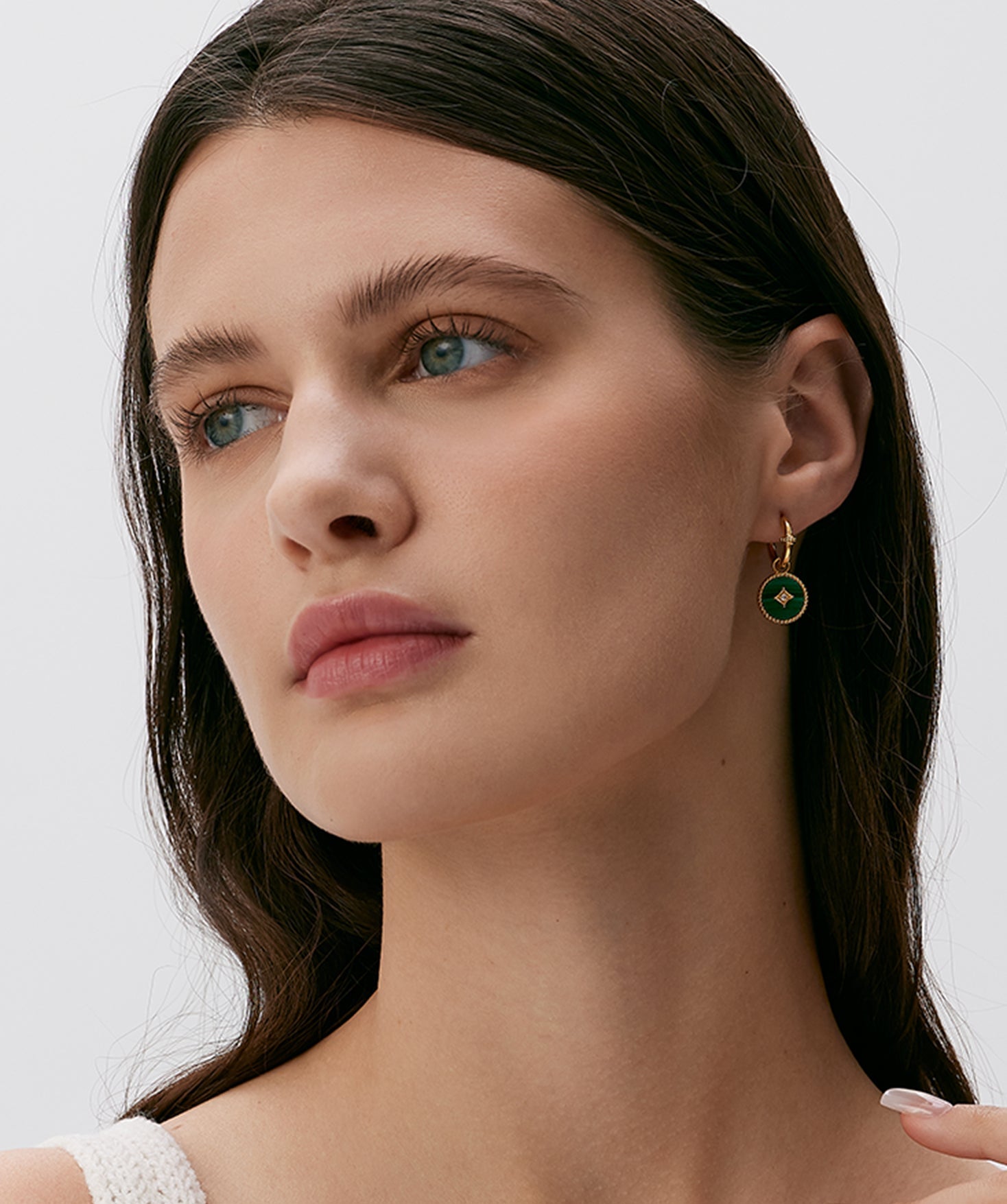 Malachite Detachable Hoop Earrings | Belvria