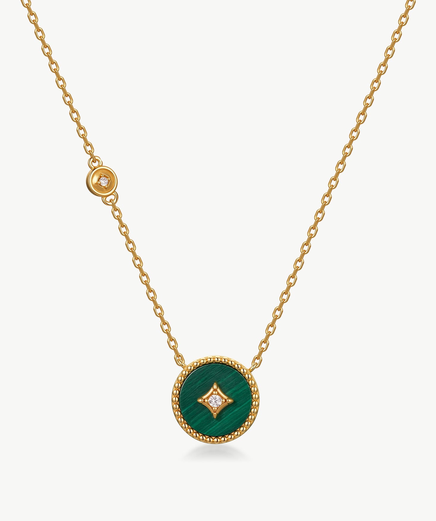 Gold Malachite Coin Pendant Necklace | Belvria