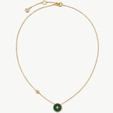 Gold Malachite Coin Pendant Necklace | Belvria