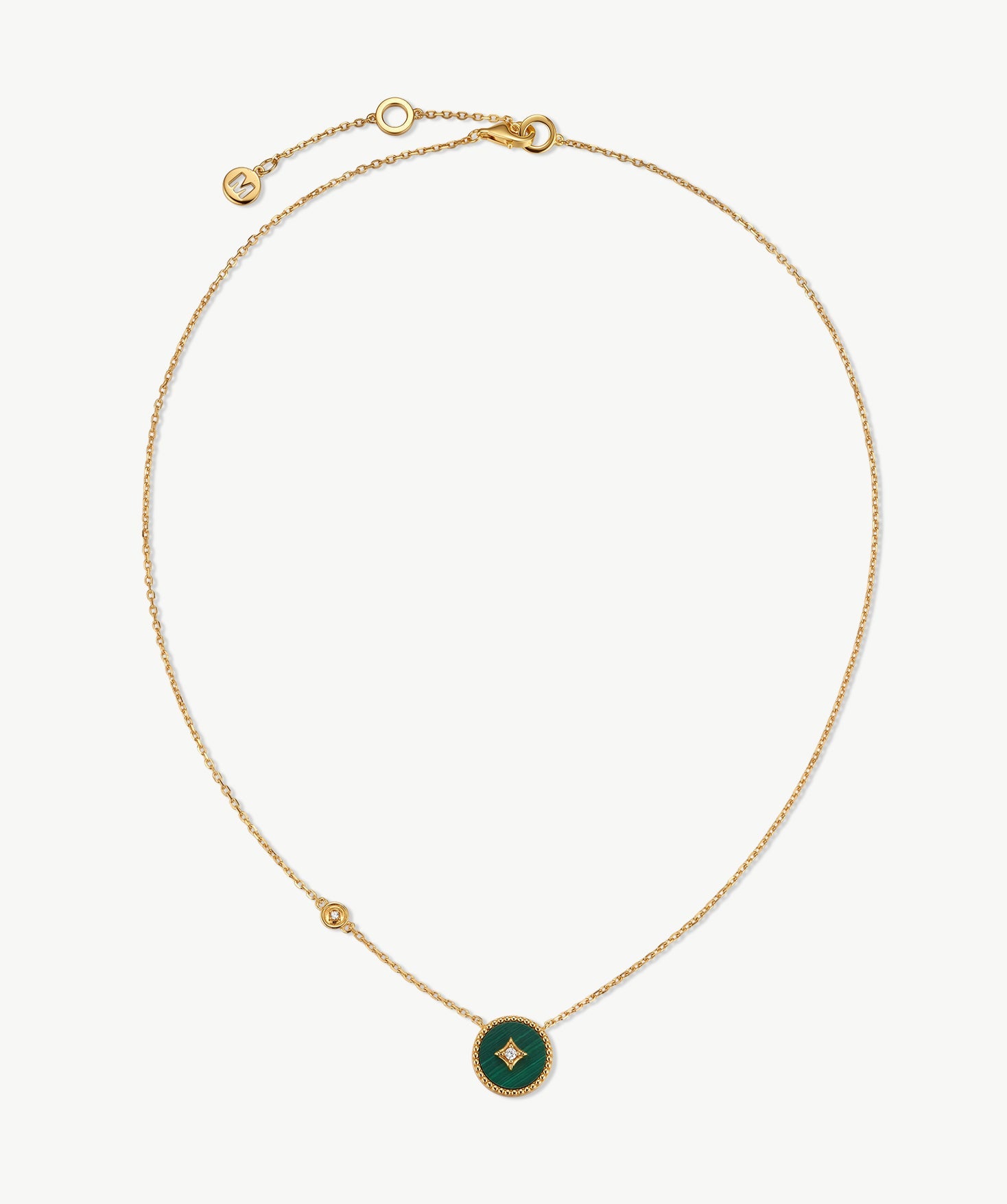 Gold Malachite Coin Pendant Necklace | Belvria