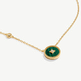 Gold Malachite Coin Pendant Necklace | Belvria