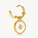 Gold Mother of Pearl Coin Drop Earrings | Belvria