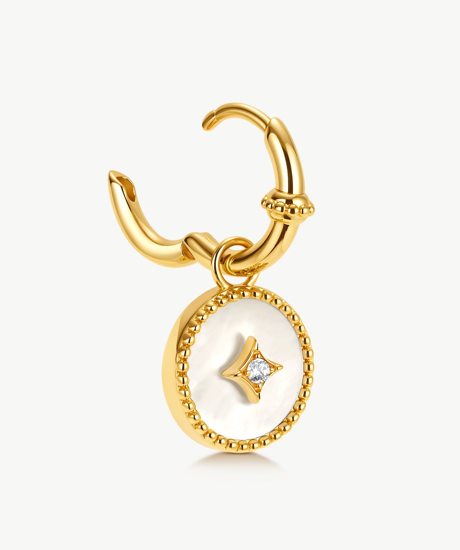 Gold Mother of Pearl Coin Drop Earrings | Belvria