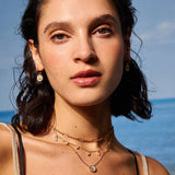 Gold Mother of Pearl Coin Pendant Necklace | Belvria