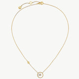 Gold Mother of Pearl Coin Pendant Necklace | Belvria