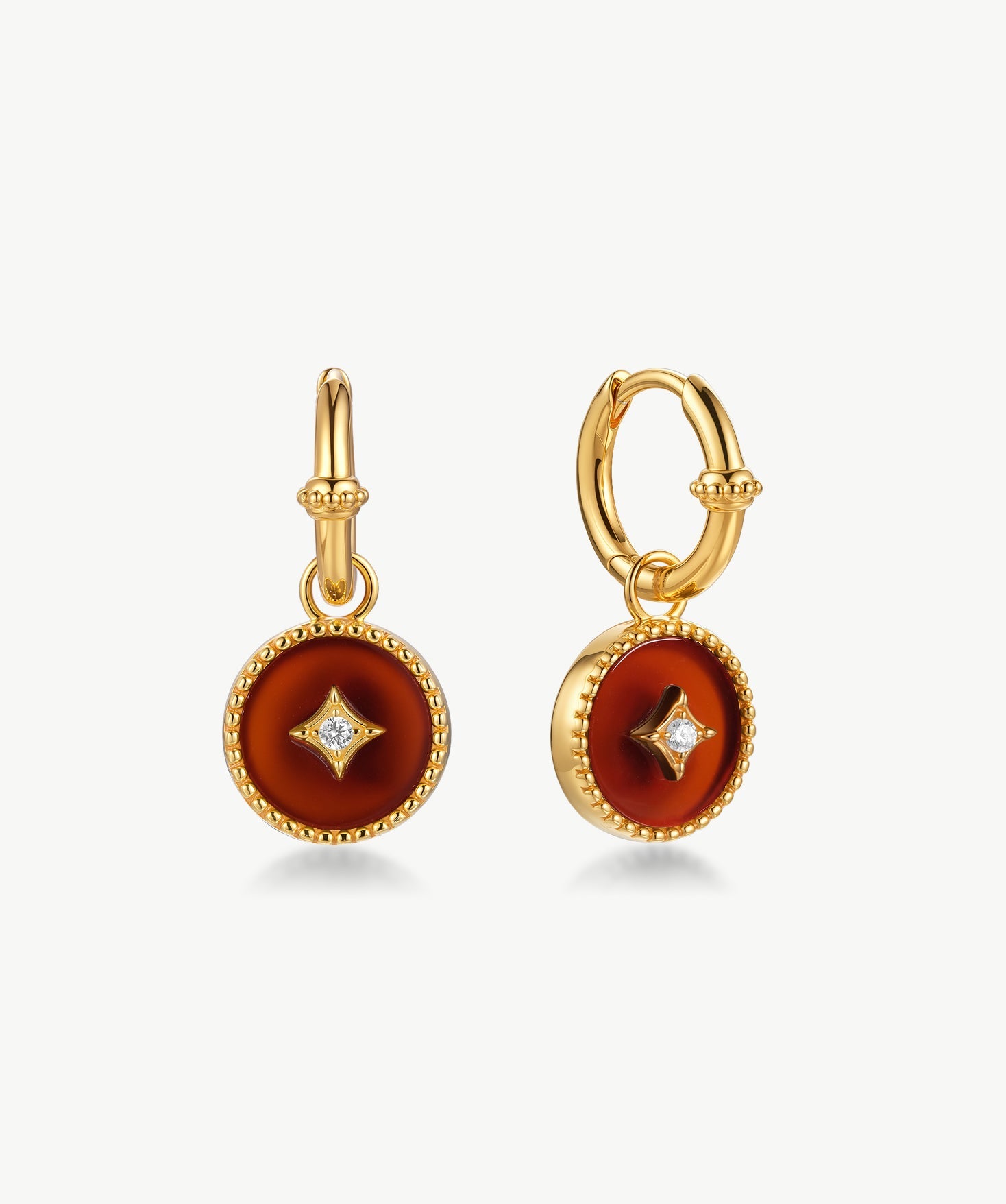 Red Agate Detachable Hoop Earrings | Belvria