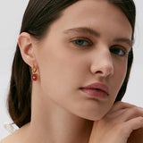 Red Agate Detachable Hoop Earrings | Belvria