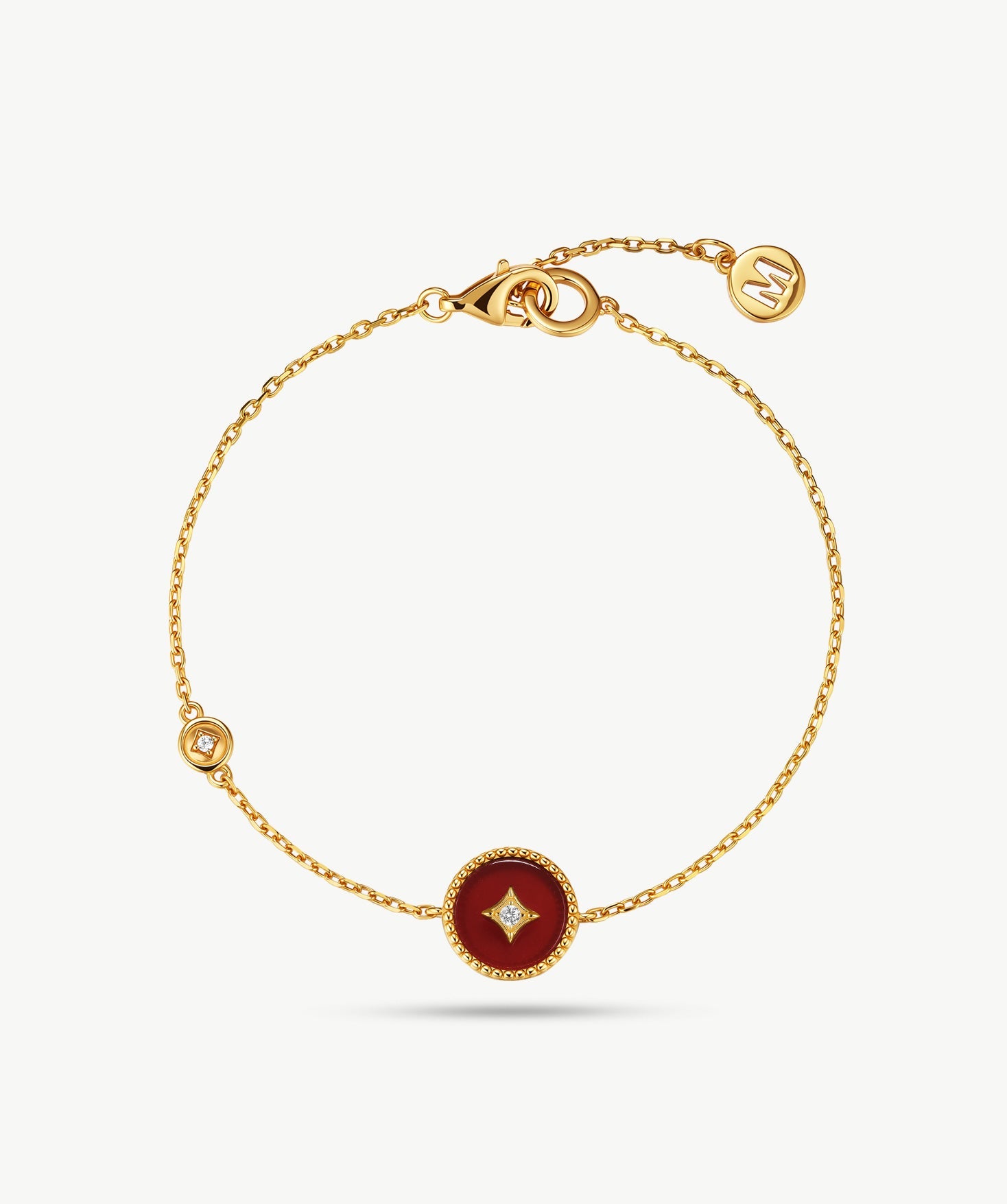 Red Agate Bracelet in Gold Vermeil | Belvria