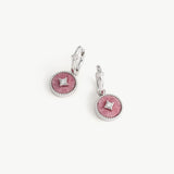 Rhodonite Drop Hoop Earrings in Sterling Silver | Belvria