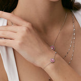 Rhodonite Bracelet in Sterling Silver | Belvria