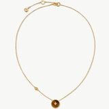 Gold Tiger Eye Coin Pendant Necklace | Belvria