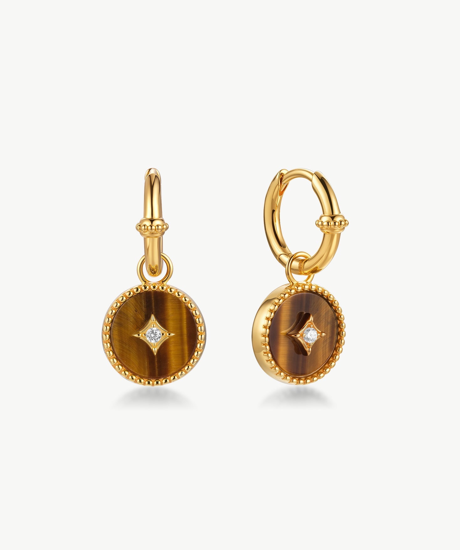 Tiger Eye Detachable Hoop Earrings | Belvria