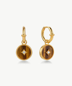 Tiger Eye Detachable Hoop Earrings | Belvria