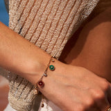 Gold Multi-Gemstone Coin Charm Bracelet | Belvria