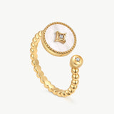 Gold Mother of Pearl Open Ring | Belvria