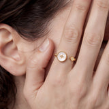 Gold Mother of Pearl Open Ring | Belvria