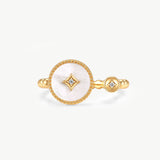 Gold Mother of Pearl Open Ring | Belvria
