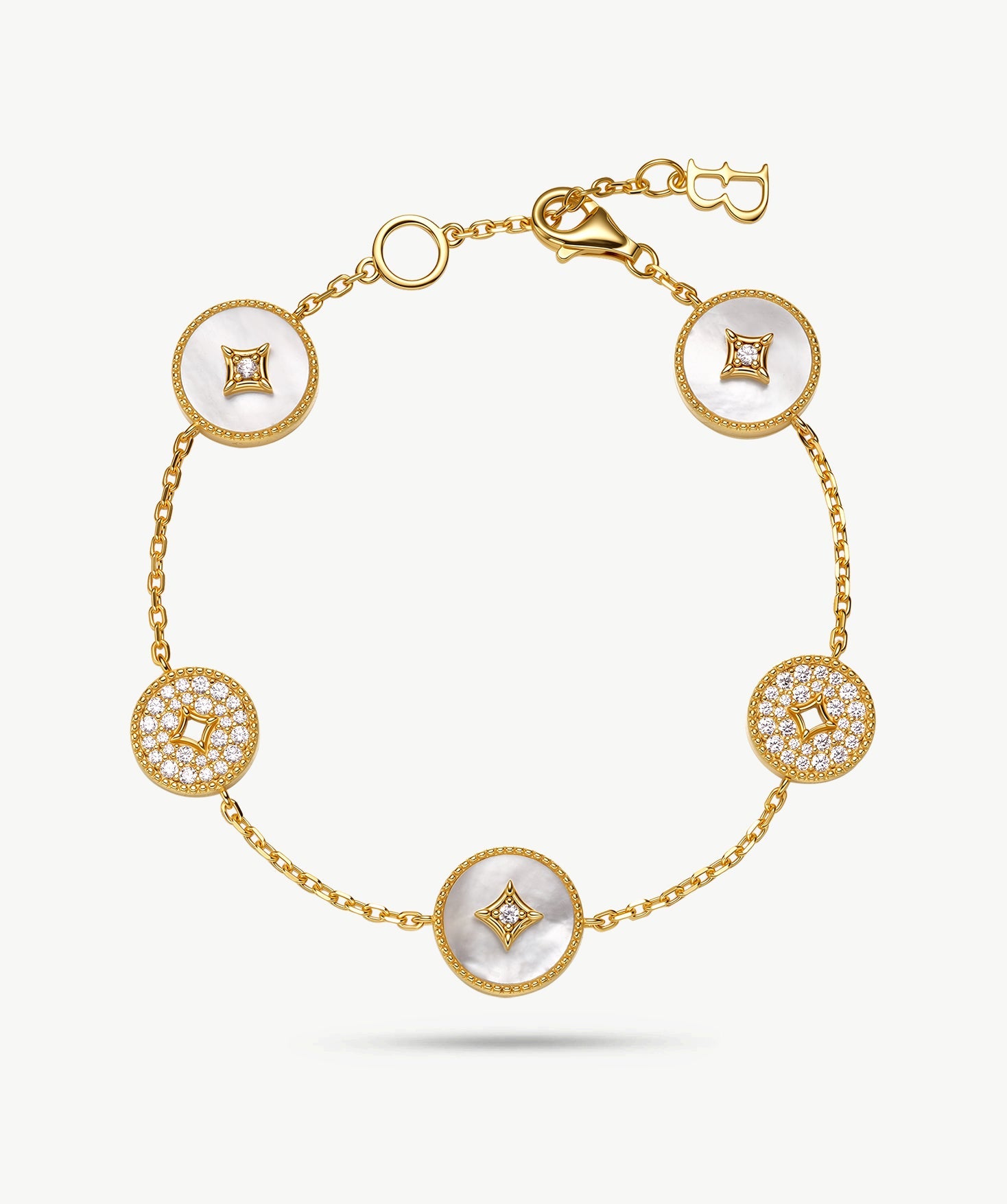 Aura Mother-of-Pearl Station Bracelet | Belvria