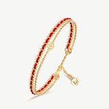 Gold Red String Layered Bracelet | Belvria