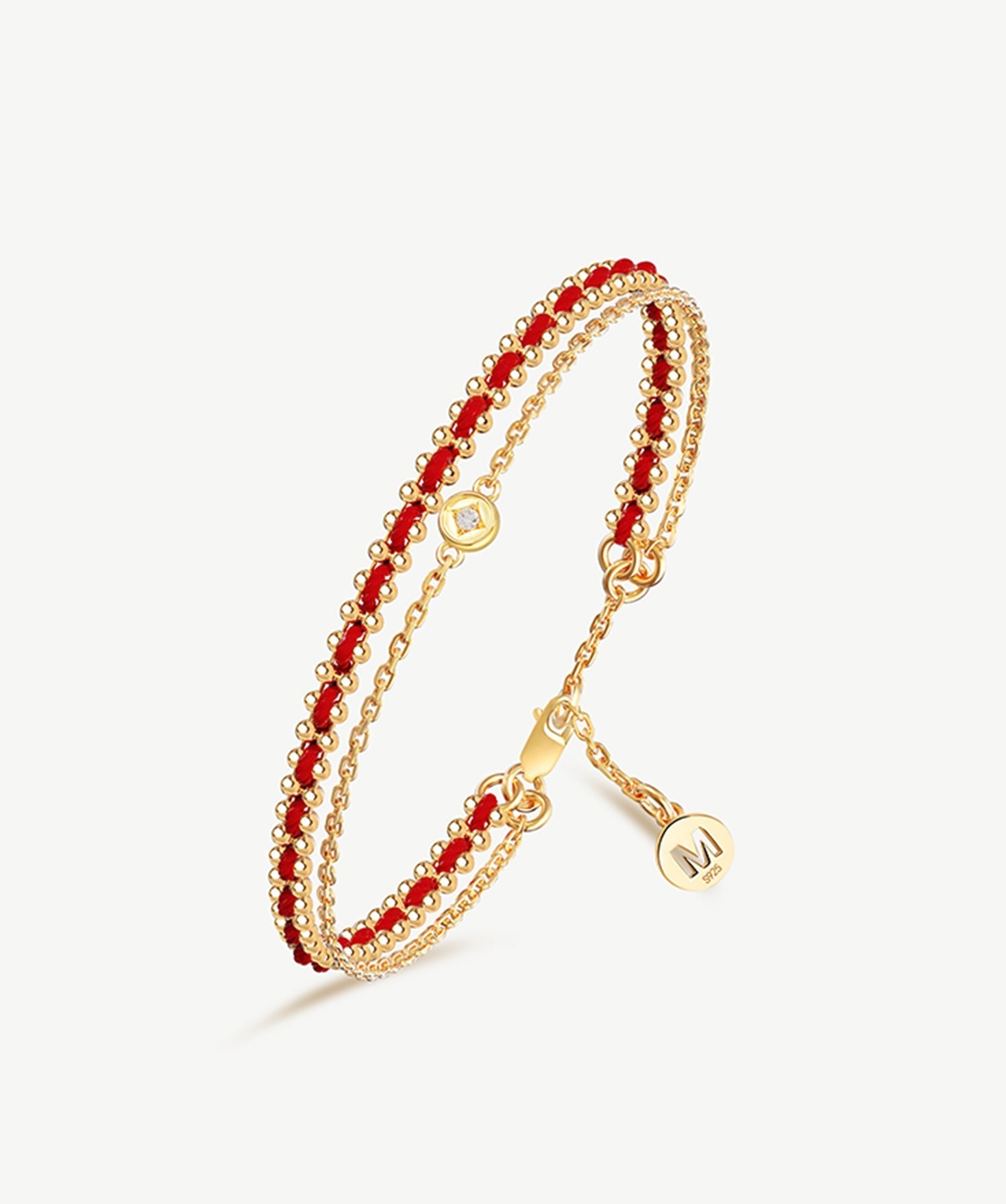 Gold Red String Layered Bracelet | Belvria