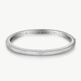 Textured Silver Celestial Bangle Bracelet | Belvria