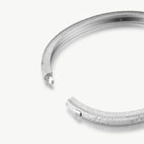Textured Silver Celestial Bangle Bracelet | Belvria
